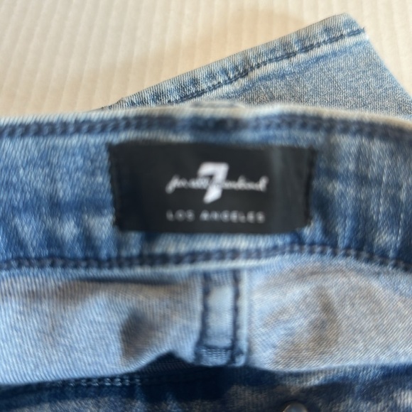 7FAM the Ankle Skinny blue jeans faded look w multiple pockets stretchy fabric - Picture 8 of 11